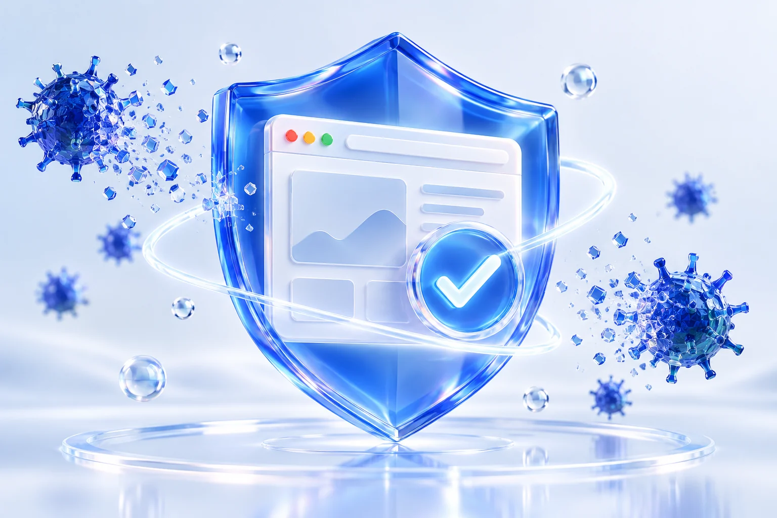 Ilustración 3D: Limpieza de malware en WordPress y sitios web