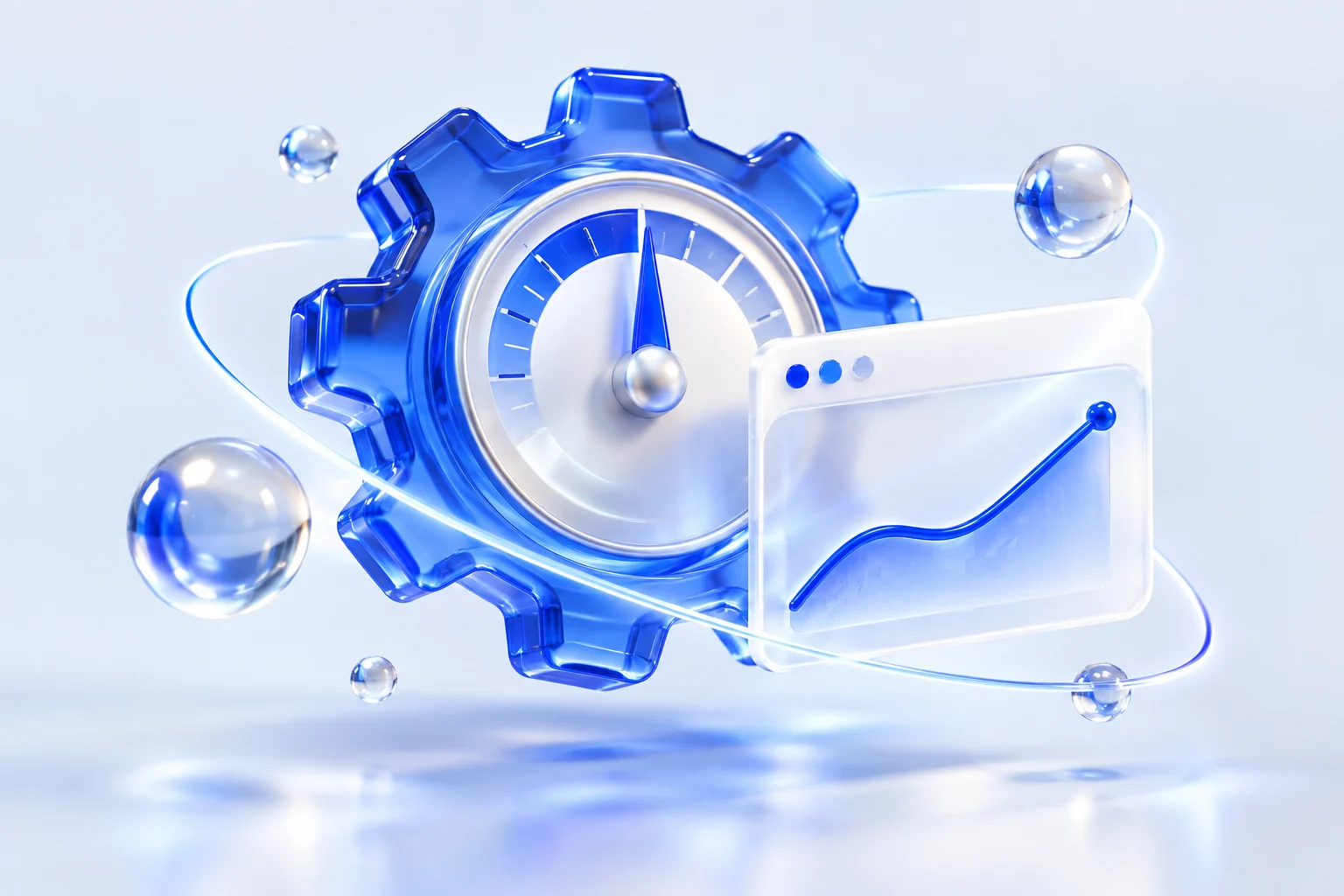 Ilustración 3D: Mantención WordPress y optimización web en Chile